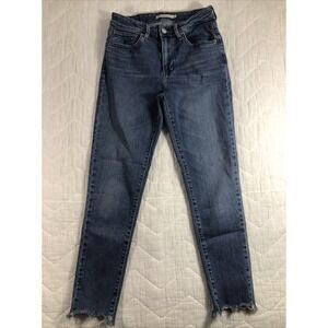 Levi's 721 High Rise Skinny Ankle Women 27 Blue Raw Hem Jeans 22850-0033